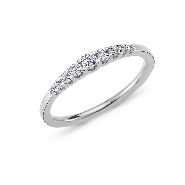 Nuran Empire 14kt white gold ring with diamonds, slim and elegant model with clear stones. Model A3010-024HG-001