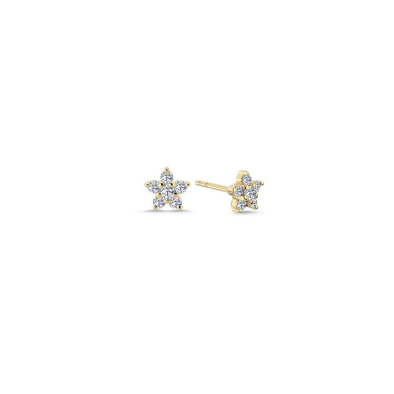 Nuran Stella 14kt Guld Stjerne Ørestikker 0.42ct W.Si - Øreringe - Ø2441-042RG