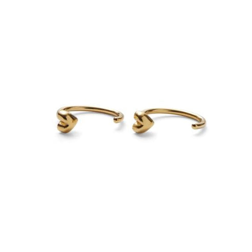 Pernille Corydon Adore Creoles in gold-plated, slim earrings with elegant knot detail. Model E-506-GP.