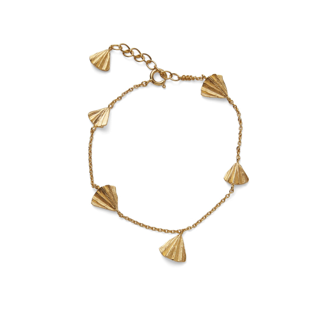 Pernille Corydon Autumn Leaf Bracelet in gold-plated silver with leaf pendant, Model B-497-GP-1.