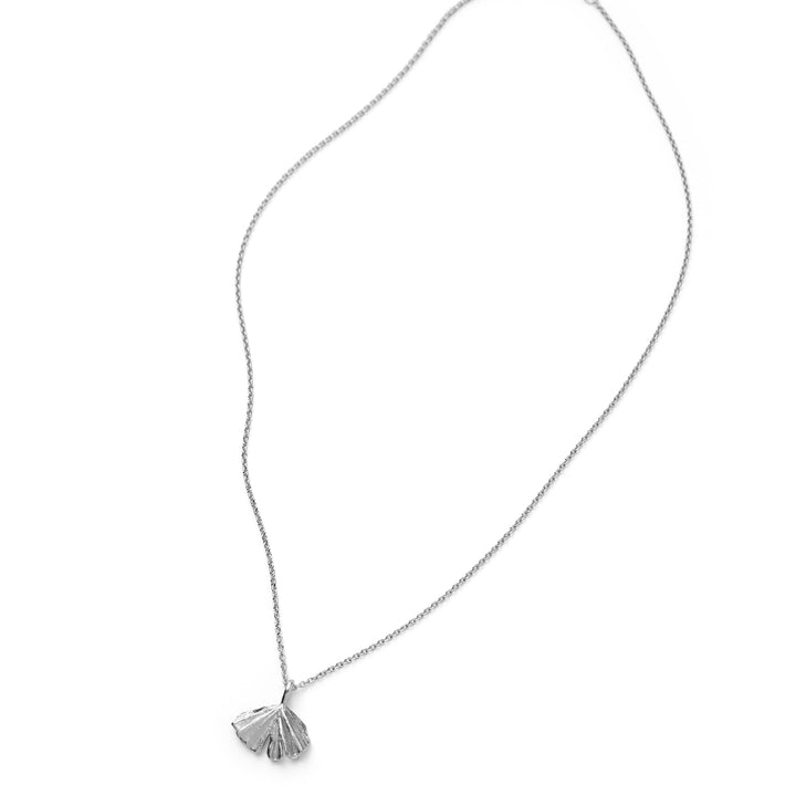 Pernille Corydon Autumn Leaf necklace in silver with leaf pendant on simple chain. Model N-497-S-1