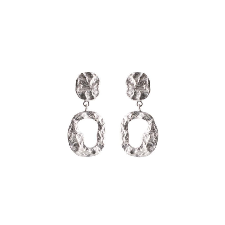 Pernille Corydon Cloud silver earrings with organic structure, glossy surface, Model E-566-S