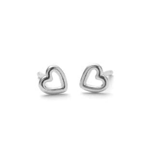 Pernille Corydon Eternal earrings in silver, heart-shaped detail, minimalist style. Model E-492-S.