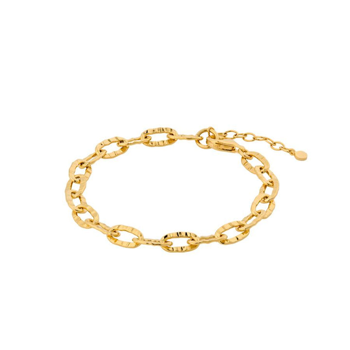Pernille Corydon Ines Bracelet in gold-plated silver, elegant chain bracelet with oval links, Model B-724-GP-1