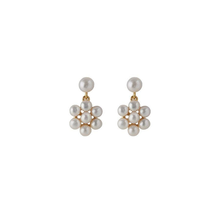Pernille Corydon Ocean Bloom Earrings in gold-plated silver with pearl-like details, Model E-444-GP