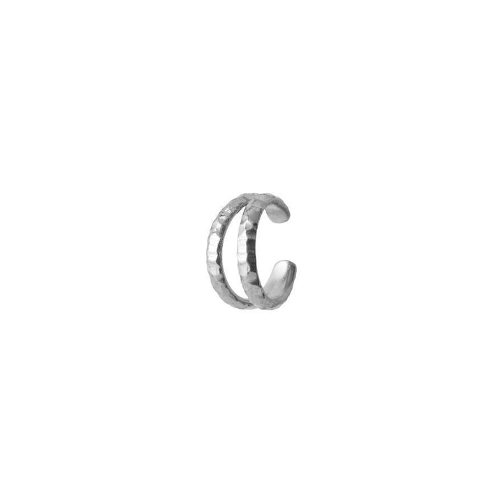 Pernille Corydon Poetry Silver Ear Cuff with hammered surface in minimalist design, Model E-217-S
