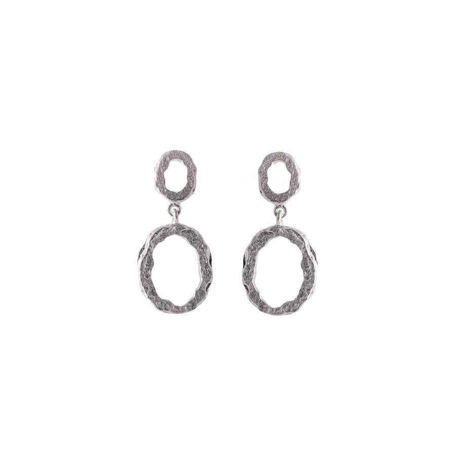 Pernille Corydon Shadow Storm silver earrings with organic, rustic surface, Model E-049-S