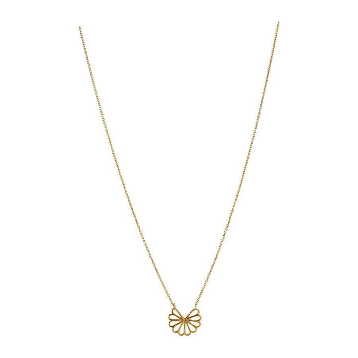 Pernille Corydon Small Bellis Necklace in gold-plated silver with flower pendant, simple and elegant. Model N-326-GP-1