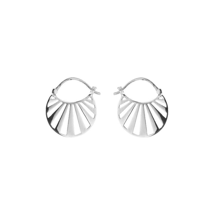 Pernille Corydon Small Misty Light silver hoop earrings shown as a set of open, round earrings on a white background. Model e-613-s-2