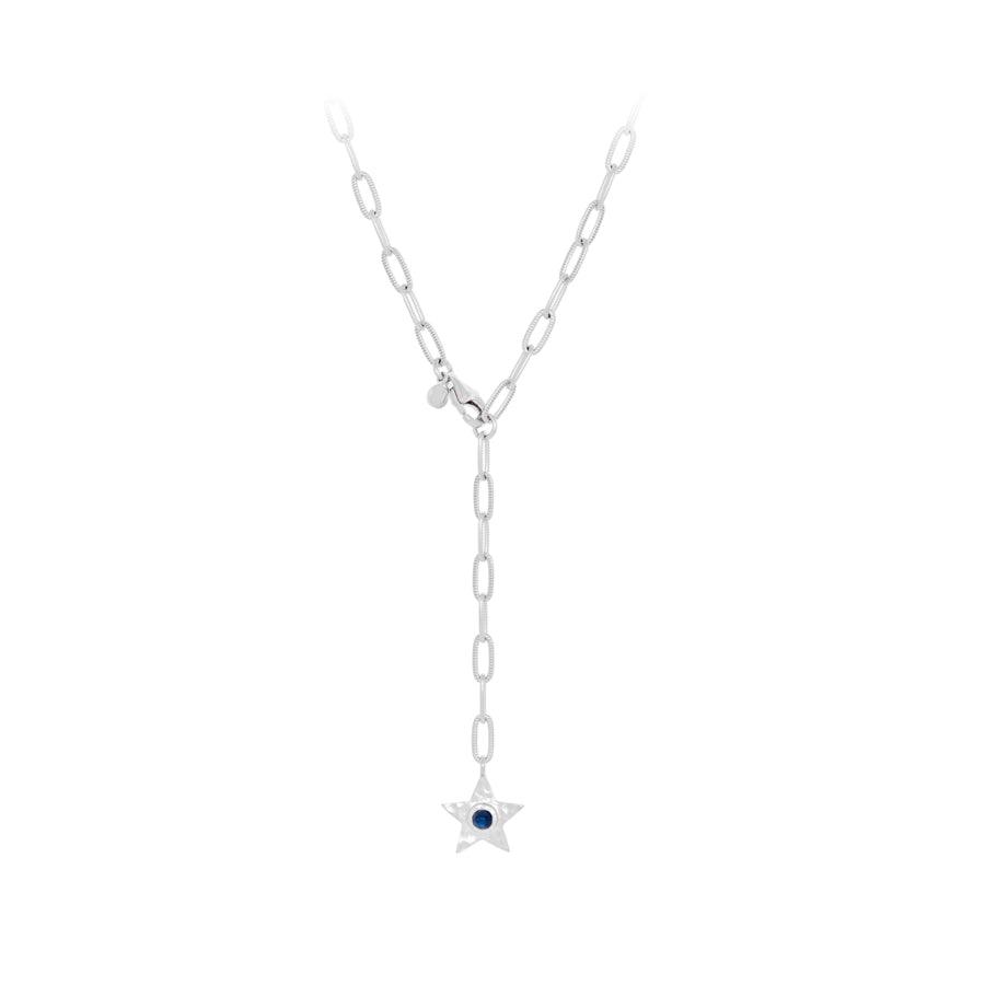Pernille Corydon Twinkling Star necklace in silver with star pendant and dark stone. Model N-382-S-1