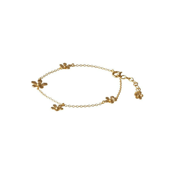 Pernille Corydon Wild Poppy bracelet in gold-plated silver with floral details, Model B-363-GP.