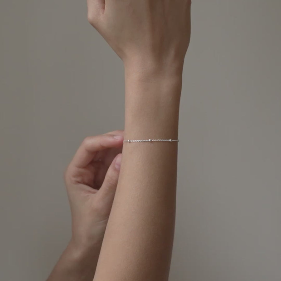 Enamel Beaded Chain Armbånd I Sølv