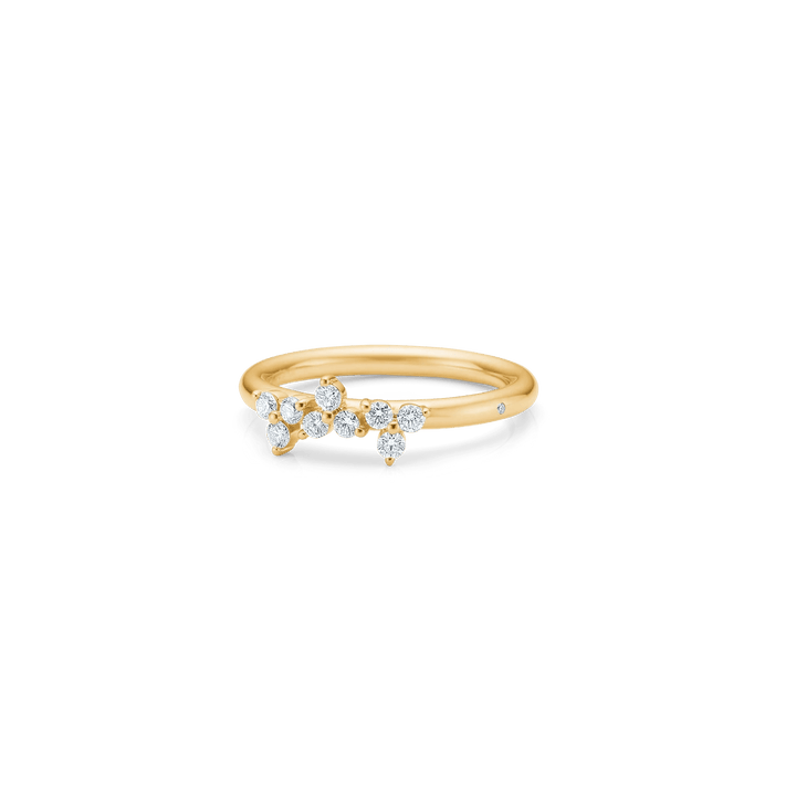 RO Copenhagen Enjoy Diamond Ring 0.228ct TW VS, elegant gold ring with nine visible diamonds. Model R104Y101-001-2