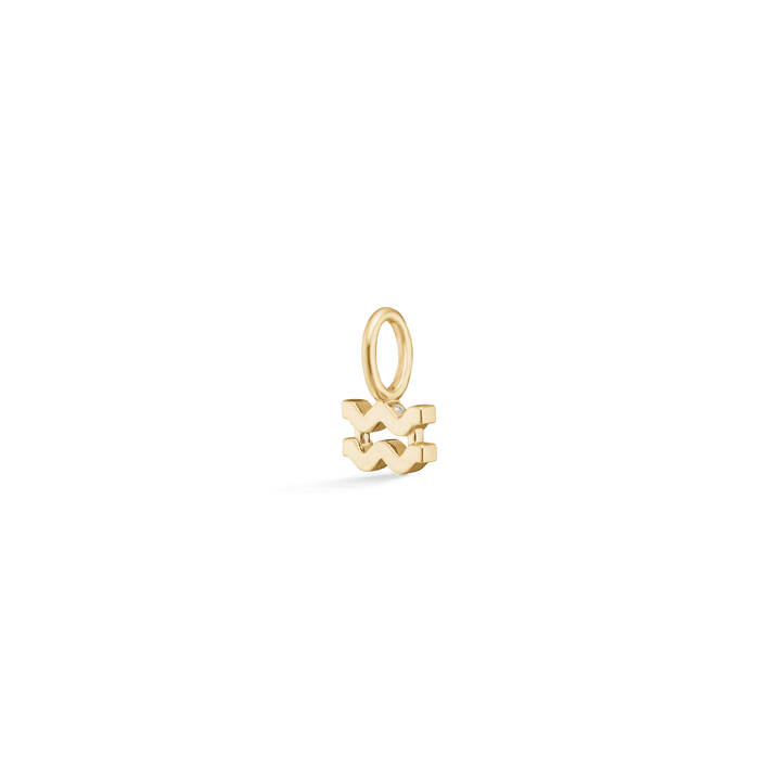 Ro Copenhagen My Zodiac Zodiac gold pendant with wavy lines and small stone, Model P114Y3-003