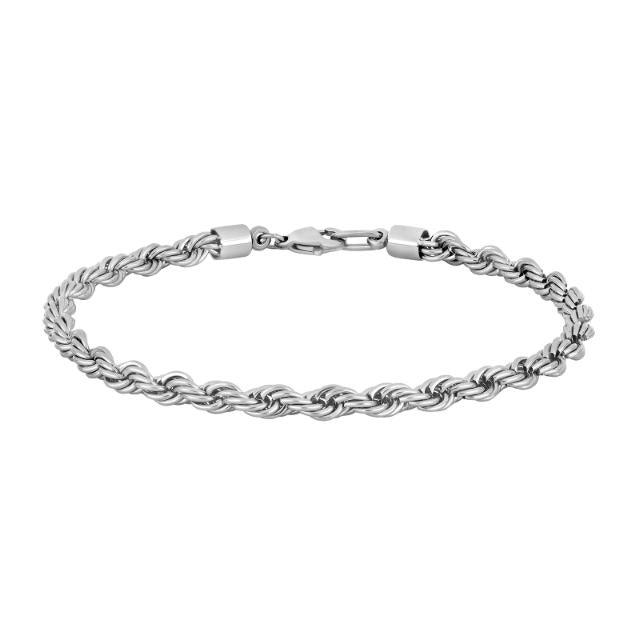 Son Of Noa men's bracelet with braided, silver colored design in steel, simple detail. Model 80890292721.
