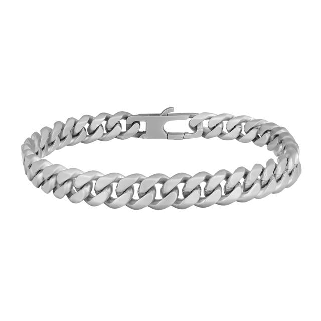 Son of Noa men's bracelet matt steel with classic chain design, Model 809300027-001-1
