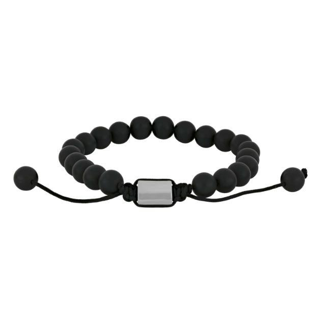 Son of Noa Stone Bracelet with matte black beads and adjustable cord, Model 80890262700