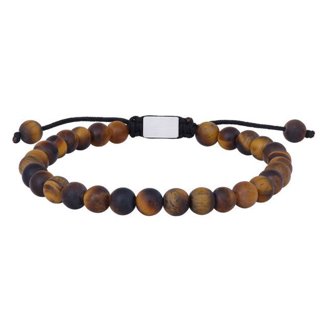 Son of Noa Stone bracelet with brown beads on black string, adjustable closure. Model 80980010000.