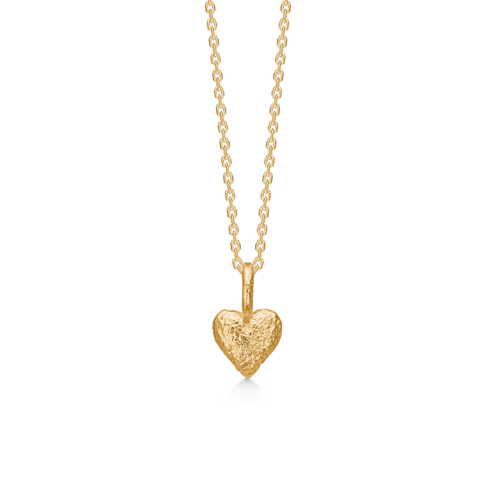 Studio Z Amour Heart necklace in gold-plated with rustic heart pendant on chain. Model 7220357.
