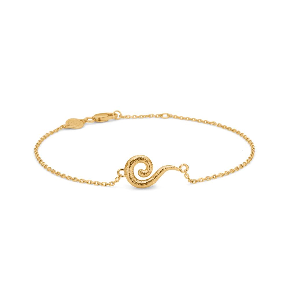 Studio Z Curiosity gold-plated bracelet with twisted detail in bright gold color, single chain. Model 7250870-1