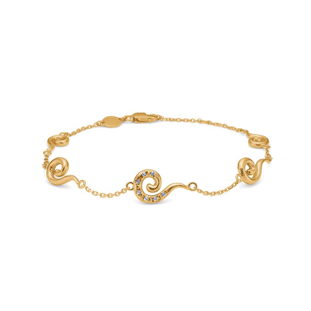 Studio Z Curiosity Forgyldt Armbånd m. Blå Zirkonia - Armbånd - 7257871