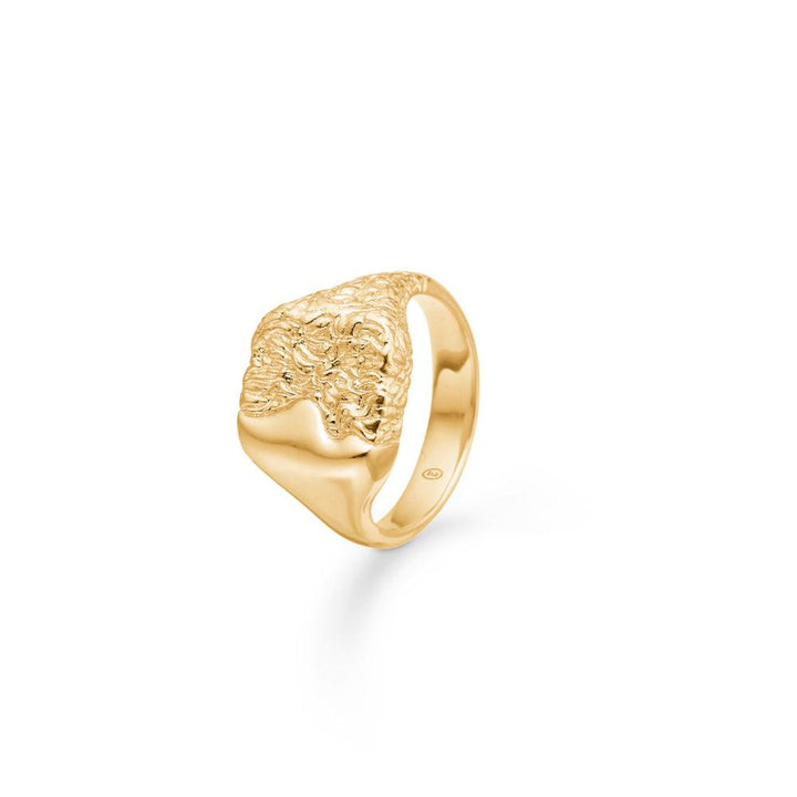Studio Z Edge gold-plated ring with organic, textured surface in gold look. Model 7240890-001