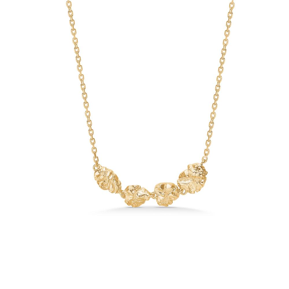 Studio Z Element Necklace on simple background, gold plated chain with rustic, organic details. Model 7220854.