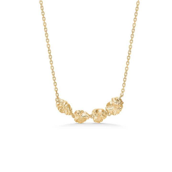Studio Z Element Necklace on simple background, gold plated chain with rustic, organic details. Model 7220854.