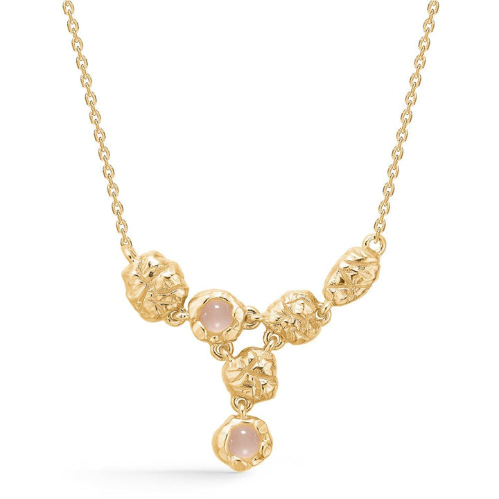 Studio Z Element necklace with pink zirconia in a gold look, elegant design on a white background. Model 7227854-1