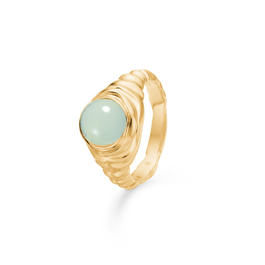 Studio Z Endless Waves Forgyldt Ring m. Grøn Zirkonia - Ringe - 7247913-001
