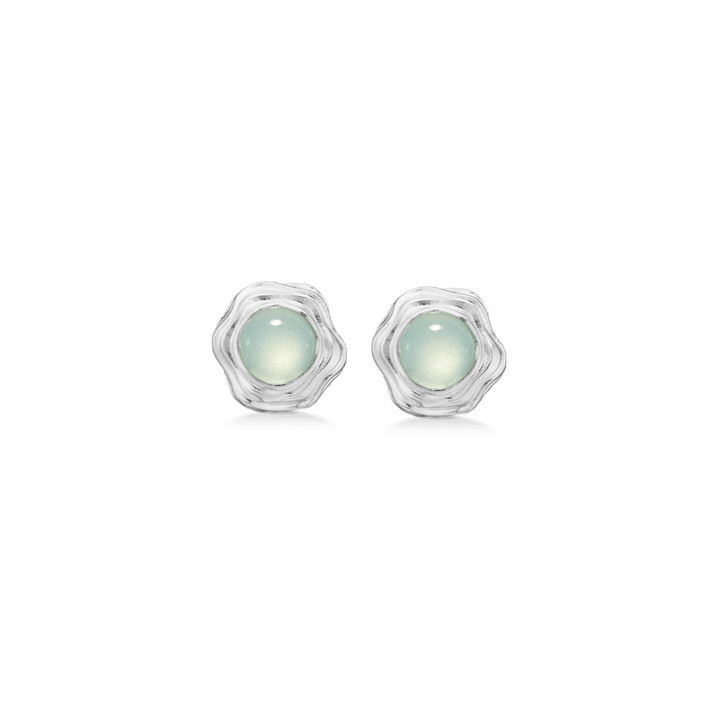 studio-z-endless-waves-solv-ear studs-with-green-zirconia, silver ear studs with green zirconia in wavy shape, Model 7117913-1