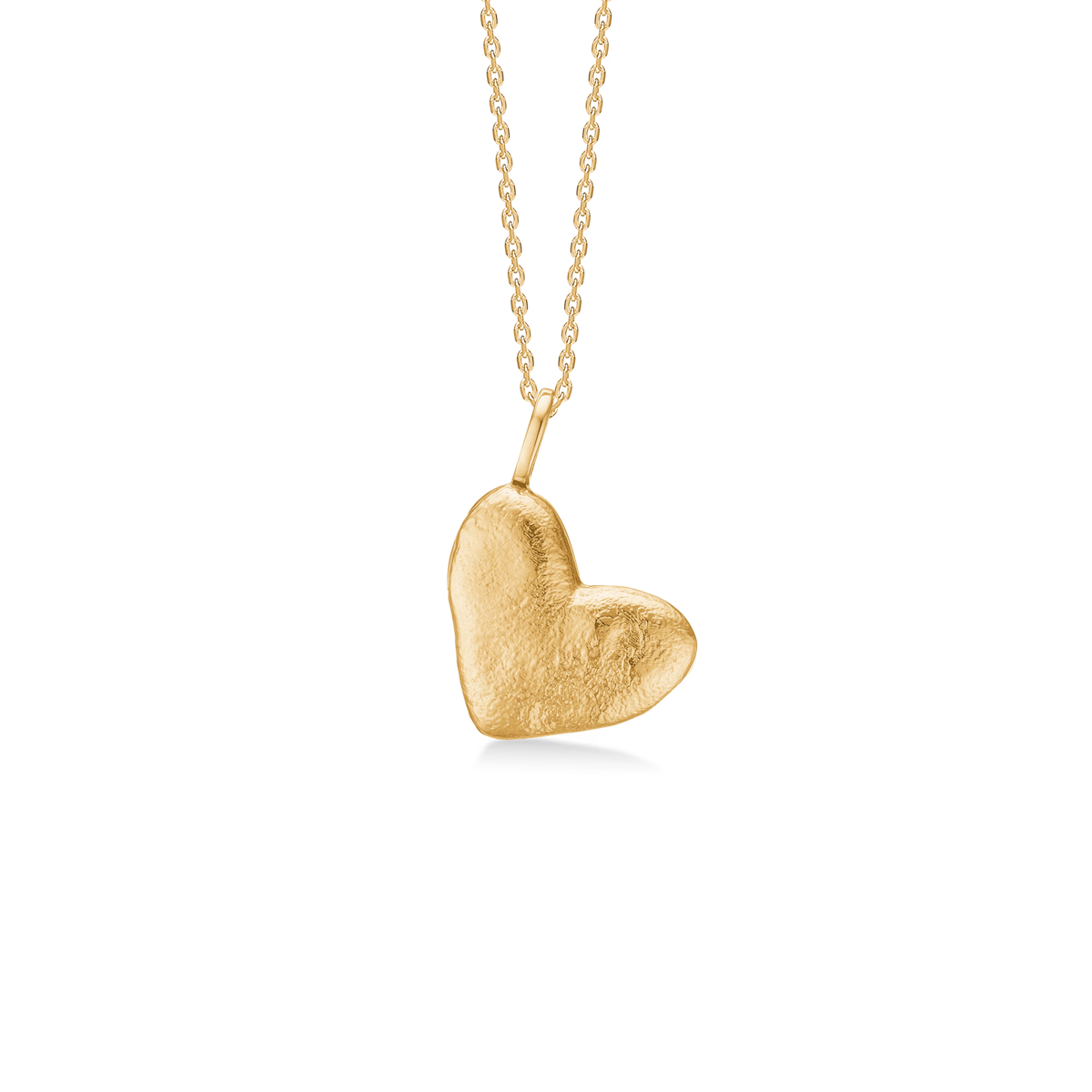 Studio Z Moments necklace in gold-plated silver with heart pendant in matte finish, Model 7220501-1.