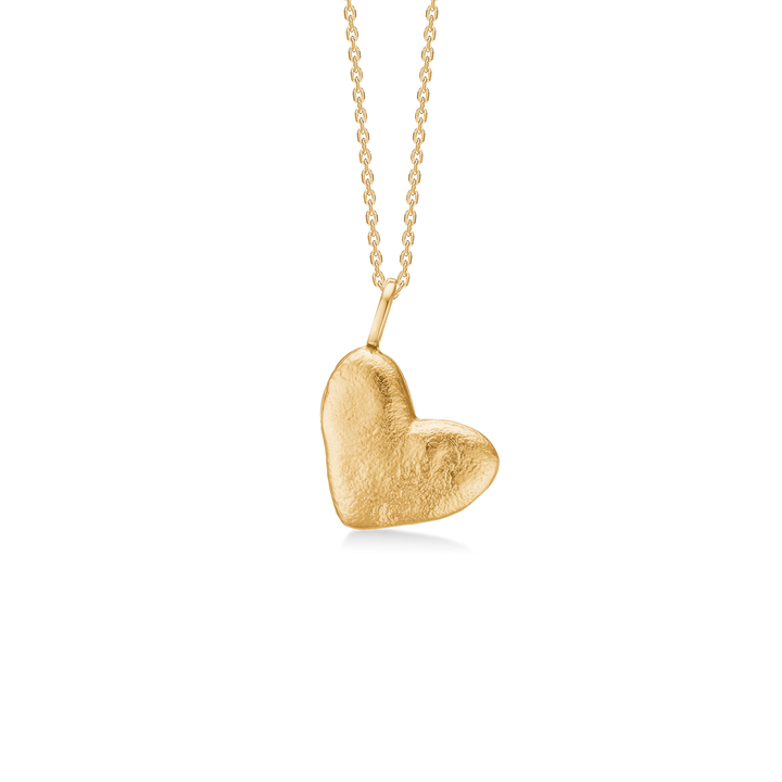 Studio Z Moments necklace in gold-plated silver with heart pendant in matte finish, Model 7220501-1.