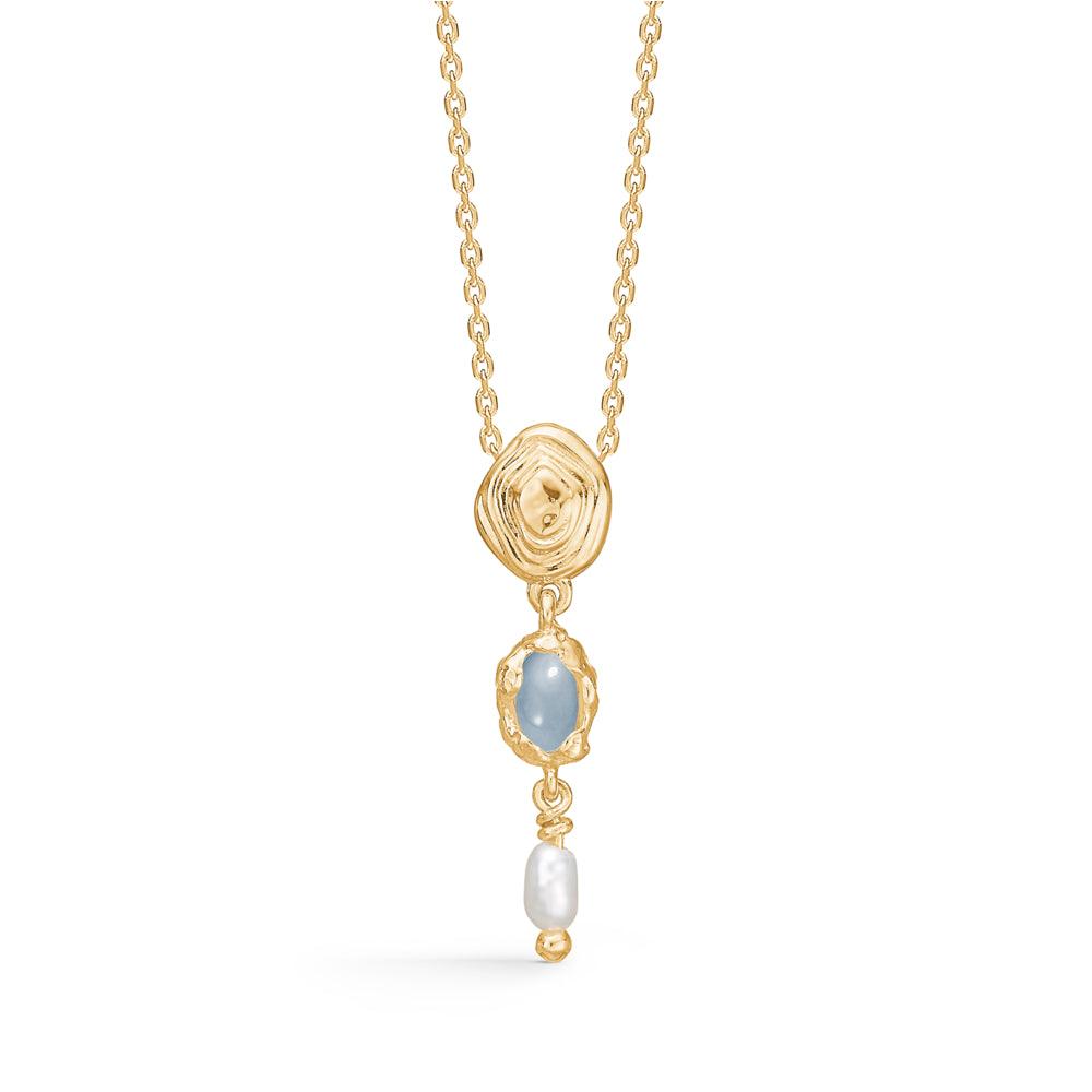 studio-z-shell-gold-plated-necklace-duck-pendant-with-pearl beautiful gold-plated chain with unique pendant and freshwater pearl. Model 7227858-1