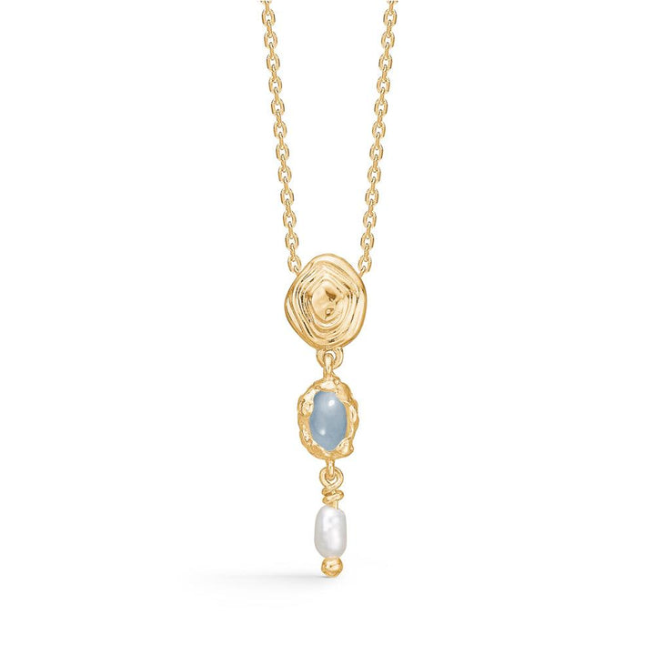 studio-z-shell-gold-plated-necklace-duck-pendant-with-pearl beautiful gold-plated chain with unique pendant and freshwater pearl. Model 7227858-1