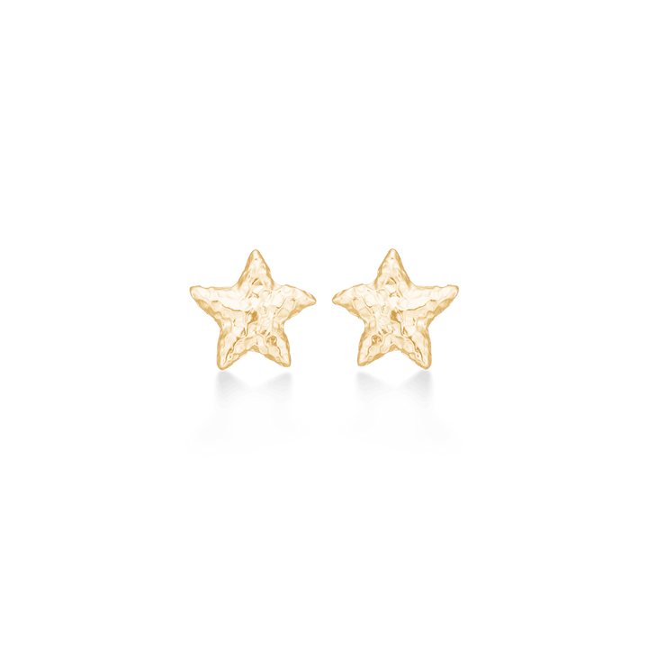 Studio Z Starfish Luster gold-plated starfish earrings in medium size with matte golden finish, Model 7210902-1.