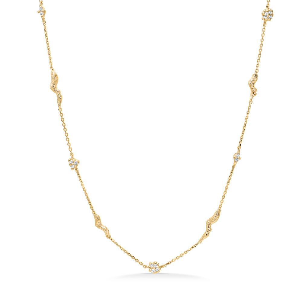 Studio Z Tangled necklace gold-plated with zirconia, elegant chain with small sparkling stones, Model 7227845-1