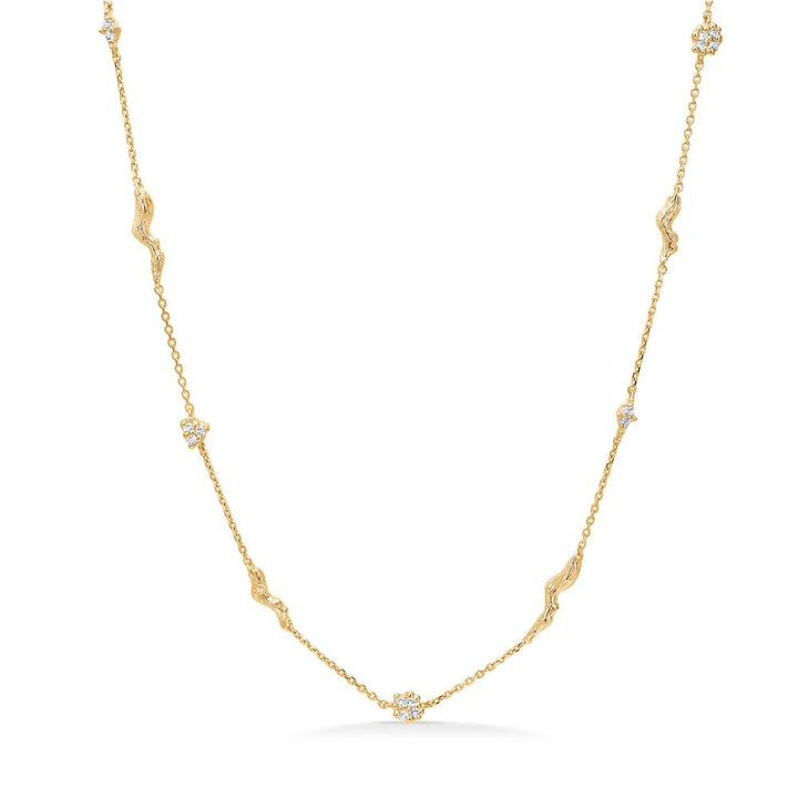 Studio Z Tangled necklace gold-plated with zirconia, elegant chain with small sparkling stones, Model 7227845-1