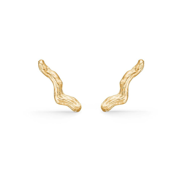 Studio Z Tangled earrings in a gold-plated look, organic shapes on a white background. Model 7210814
