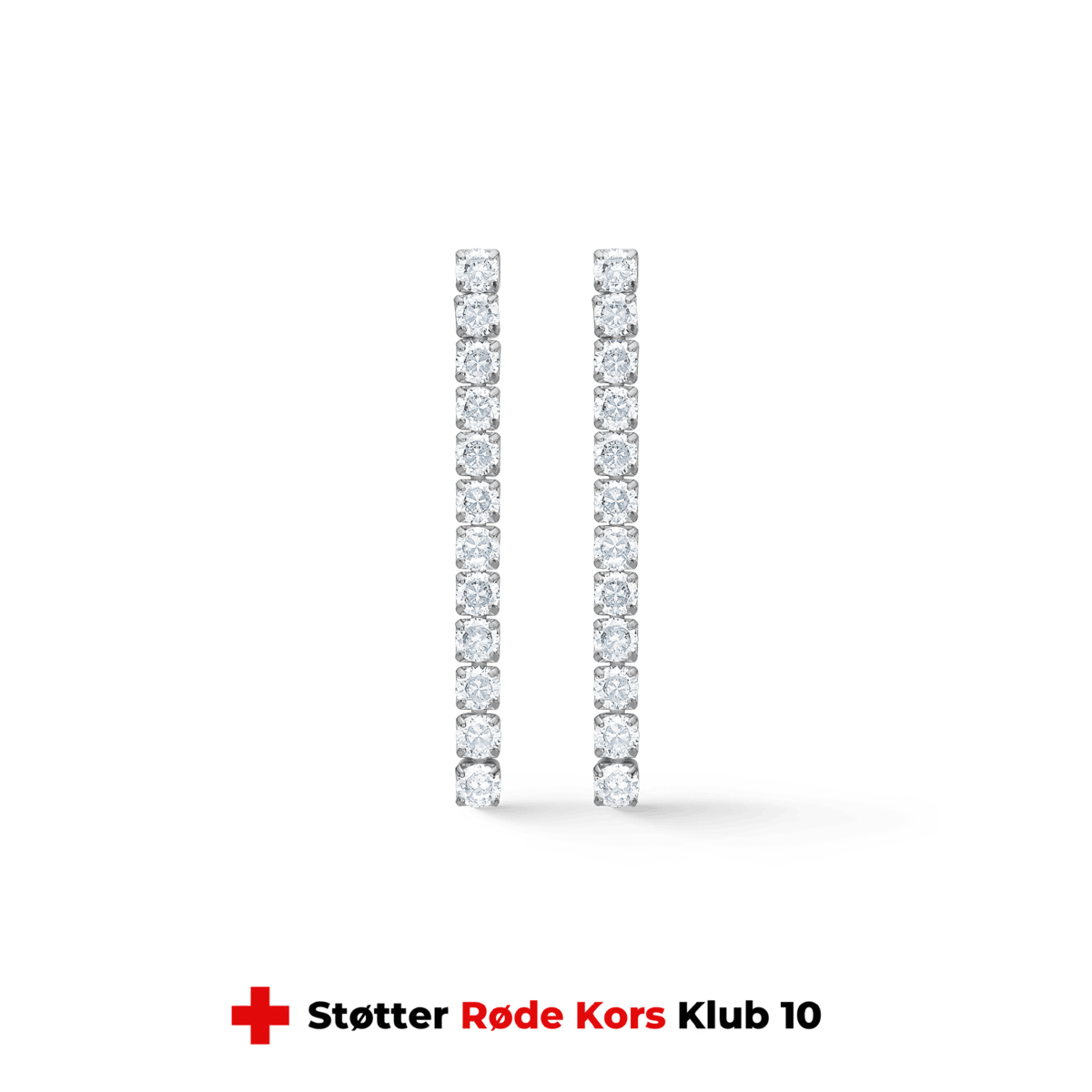 Studio Z Tennis earrings 40mm in silver with zirconia, elegant and slim earrings. Model 7117001-1