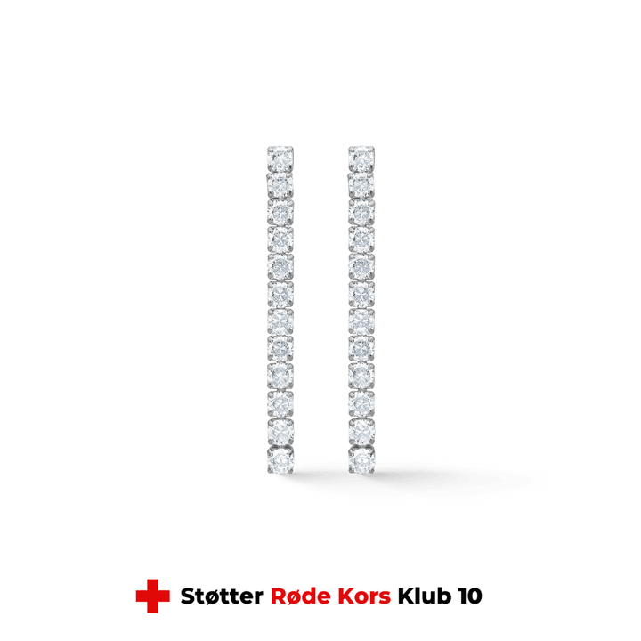 Studio Z Tennis earrings 40mm in silver with zirconia, elegant and slim earrings. Model 7117001-1