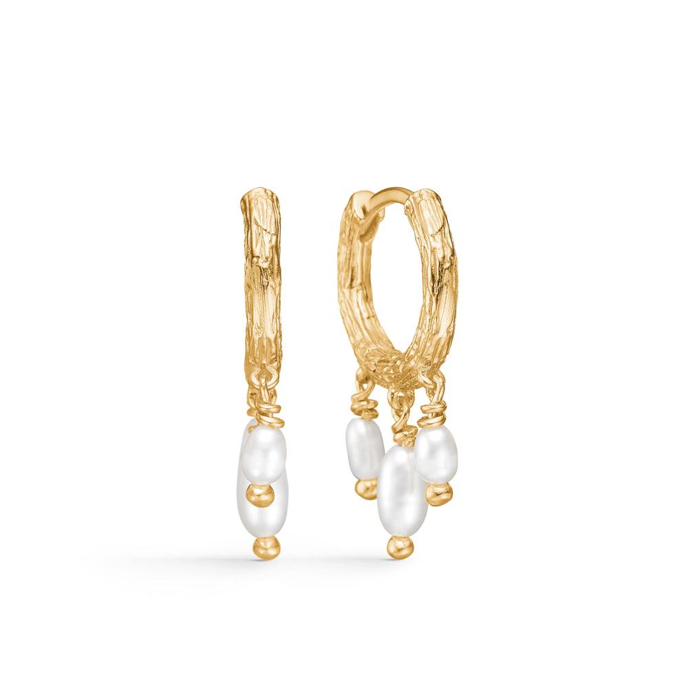 studio-z-twine-creole-with-pearls, golden creoles with elegant white freshwater pearls, Model 7213854-1