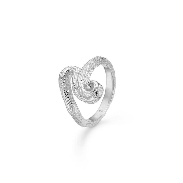 studio-z wave ring in silver with sculptural, wavy shape and raw surface structure. Model 7140845-001