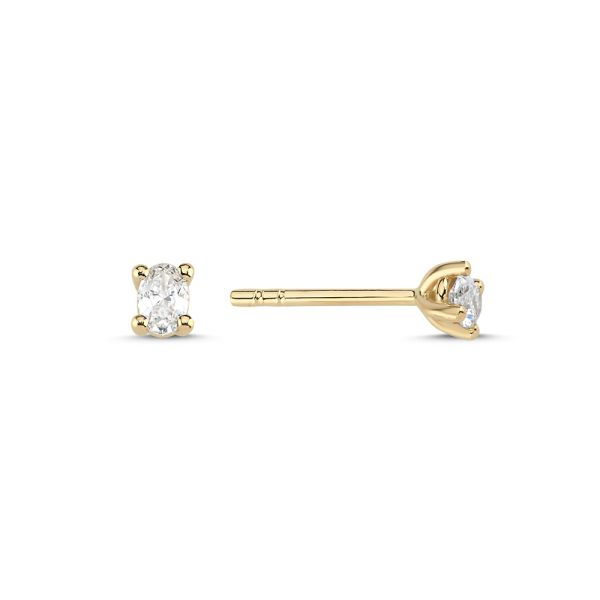 Nuran The One Diamond Stud Earrings - 14 carat gold with 2 x 0.13ct W.si