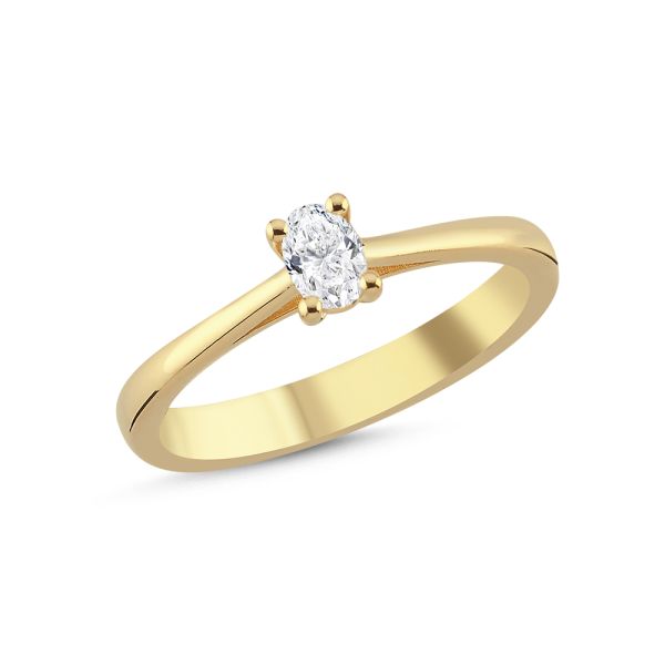 Nuran The One Oval Ring – 14 carat gold with 0.23ct W.Si Diamond