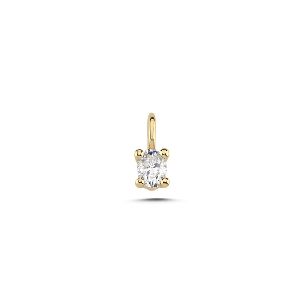 Nuran The One Oval Diamond Pendant - 14k gold with 0.13 ct W.si