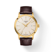 TISSOT CLASSIC DREAM 42MM – GOLD PVD / BROWN LEATHER STRAP