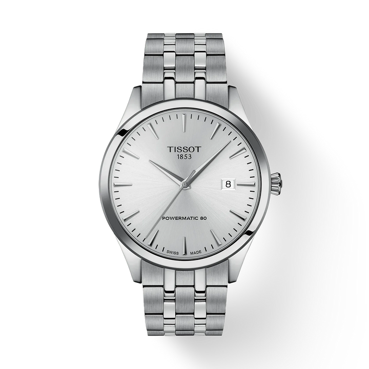 Tissot Classic Dream Powermatic 80 with steel chain and silver dial, Model T1584071103100