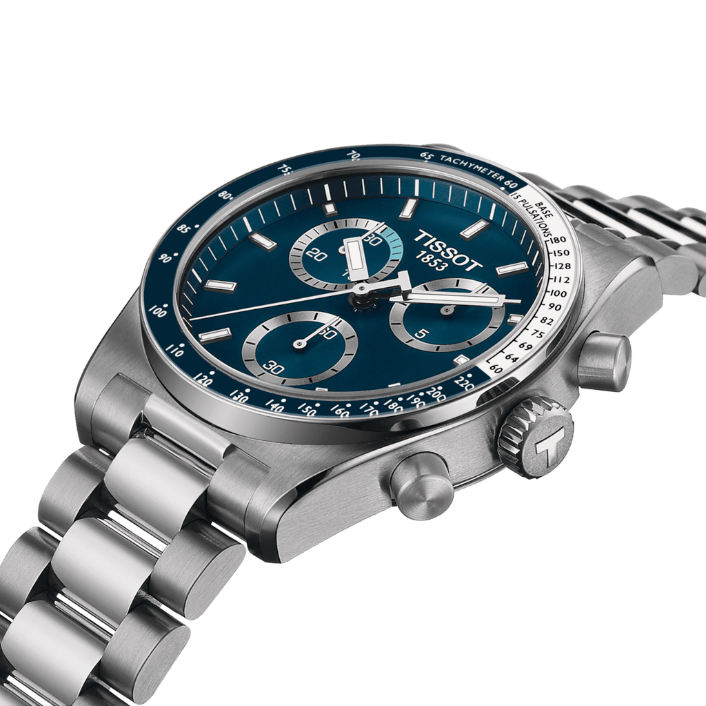 TISSOT PR516 CHRONOGRAPH MED BLÅ URSKIVE - Herreur - T1494171104100