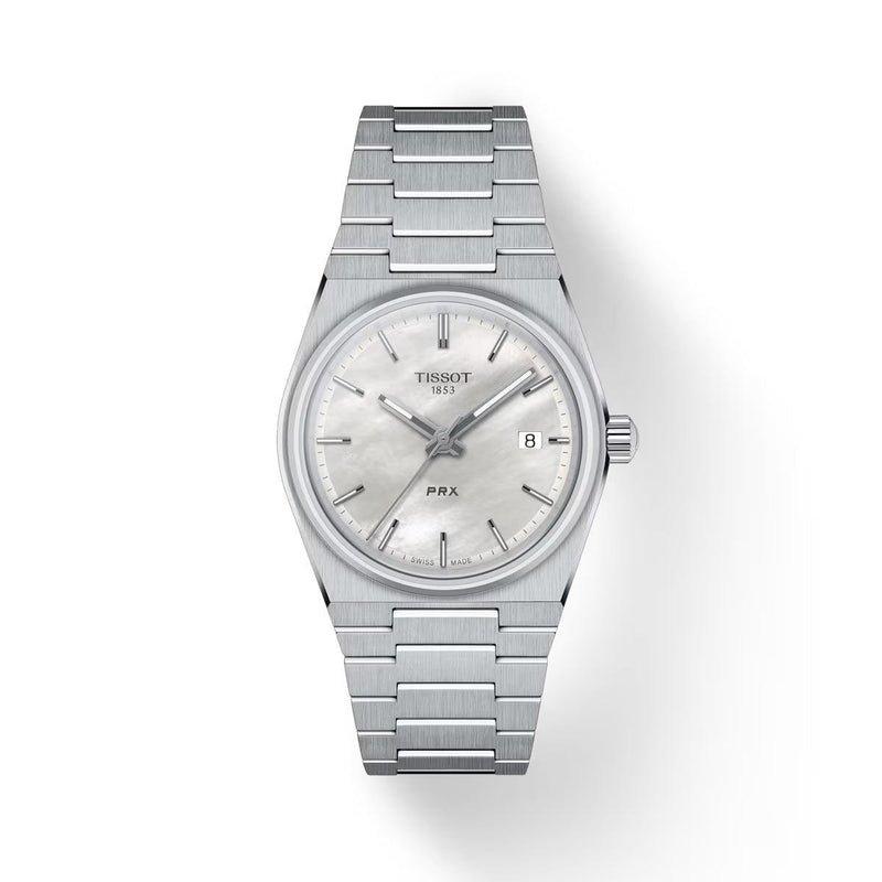 TISSOT PRX 35MM URSKIVE MED HVID PERLEMOR - Dameure - T1372101111100